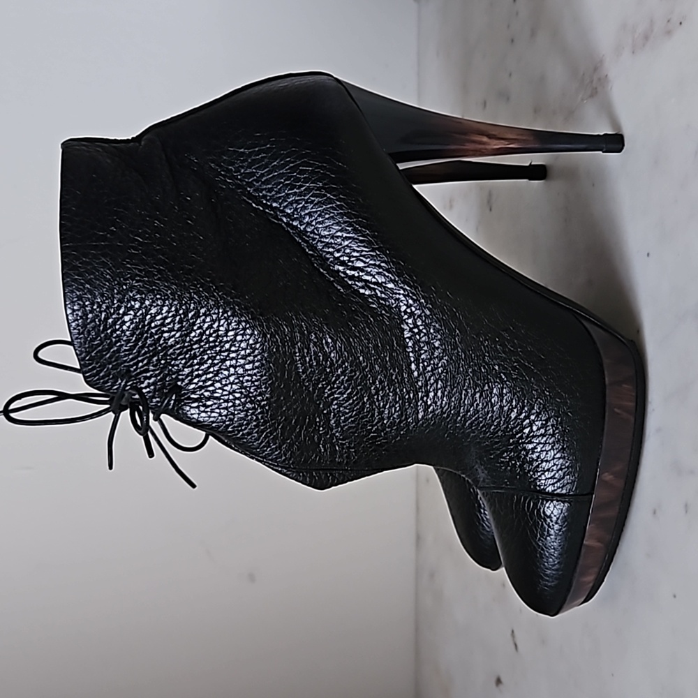 BURBERRY: soft black leather tortoise boots